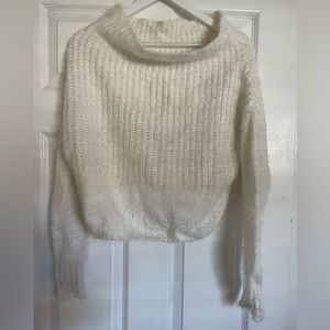 Fuzzy off the shoulder sweater